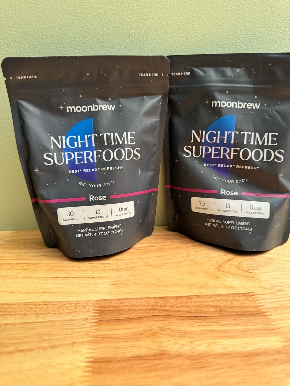 Night Time Superfoods - Rose - Relaxing Herbal Blend 2 bags of 30 servings each